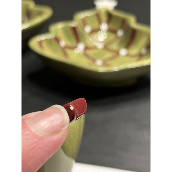 Pottery Barn Seasons Greetings Christmas Tree Candy Nut Bowl Dish Set Of 4 - Picture 11 of 16